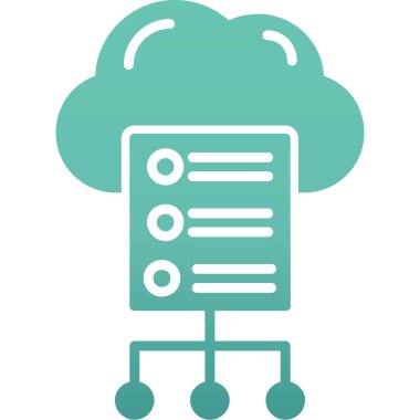 Bulut Hesaplama. Web simgesi basit illüstrasyon