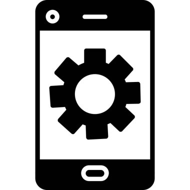 Beyaz arkaplanda akıllı telefon ikonu vektör çizimi. telefon