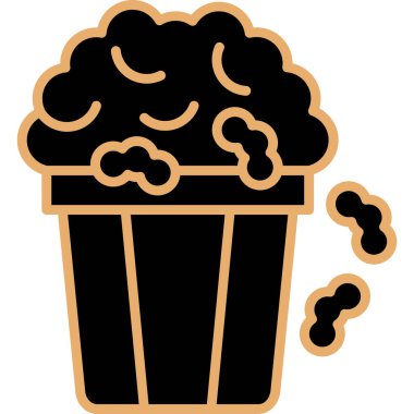 patlamış mısır ikonu vektör illüstrasyonu