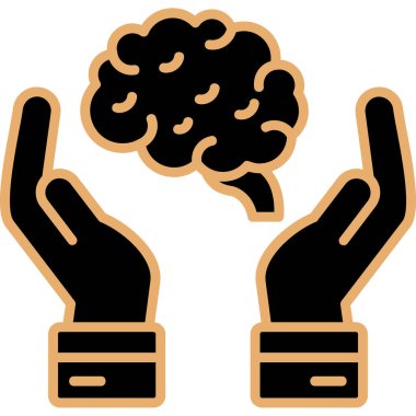 Beyin. Web simgesi basit illüstrasyon