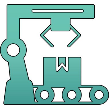 Bir vinç karikatür simgesinin vektör çizimi