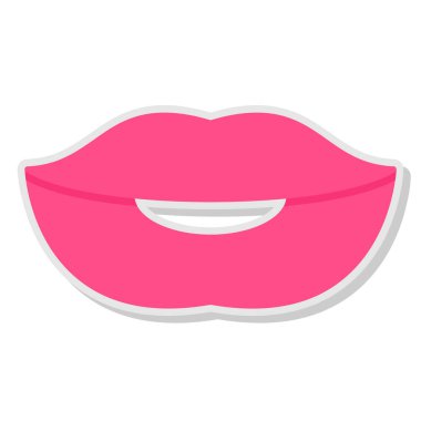 izole edilmiş pembe dudak ikonu vektör çizimi