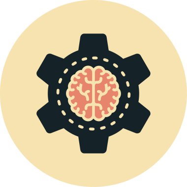 Beyin. Web simgesi basit illüstrasyon