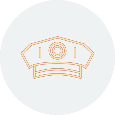 Polis şapkası simgesinin vektör illüstrasyonu