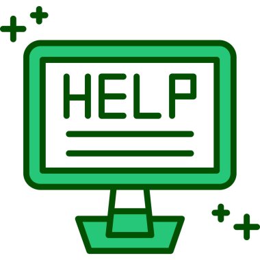 Web ve yardım simgesi, vektör illüstrasyonu