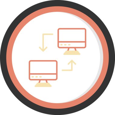 Bilgisayar monitörü, illüstrasyon, beyaz arkaplan üzerindeki vektör.