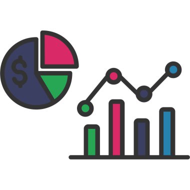 Harita ve madeni para simgesi. düz biçim vektör illüstrasyonu