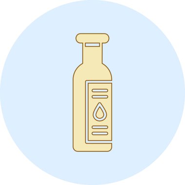 Damla ikon vektör illüstrasyon tasarımlı yağ şişesi