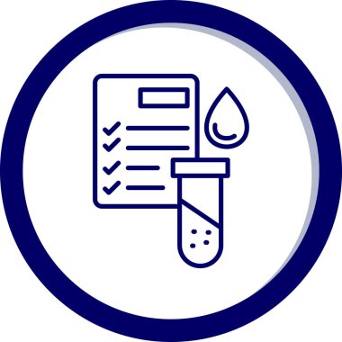 Test tübü simgesiyle kontrol listesi, basit illüstrasyon.