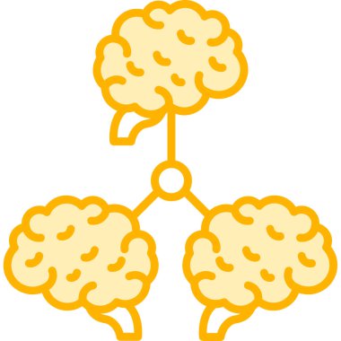 Beyin zihin simgesi - ana hatlar biçiminde