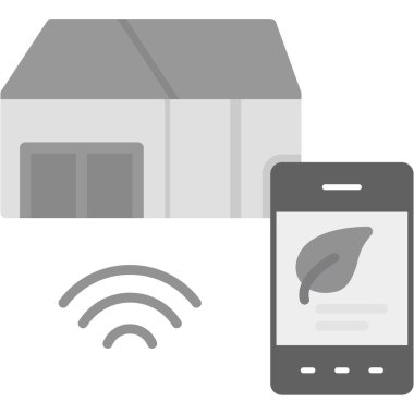 Dolu tasarım tarzında akıllı ev denetimi simgesi