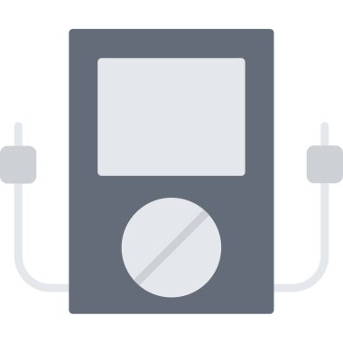 elektronik aygıt düz simgesi, vektör, illüstrasyon, müzik konsepti