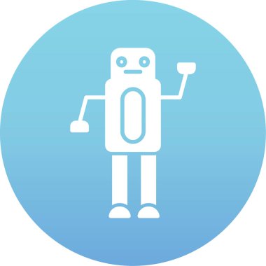 robot düz simgesi, vektör illüstrasyonu