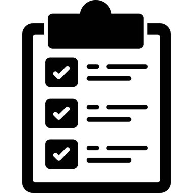 Kontrol listesi simgesi, vektör illüstrasyonu