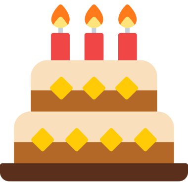 doğum günü pastası ikonu vektör illüstrasyonu