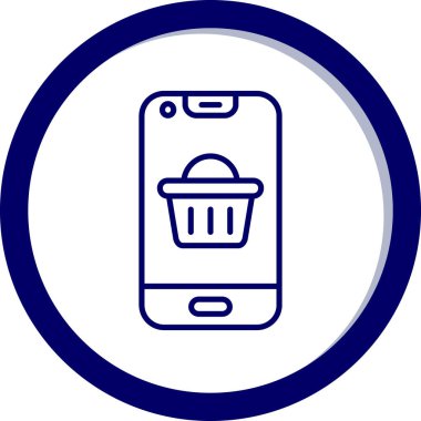 Alışveriş sepeti ikonu vektör illüstrasyonu