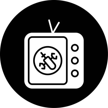 televizyon vektör çizgisi simgesi