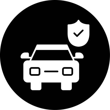 araba sigortası ikonu vektör illüstrasyonu