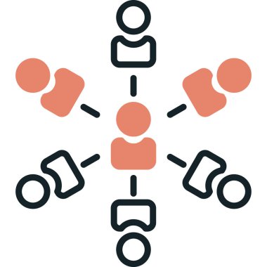 ağ paylaşım simgesi, vektör illüstrasyonu