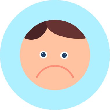 üzgün emoji simgeleri düz stil simgesi