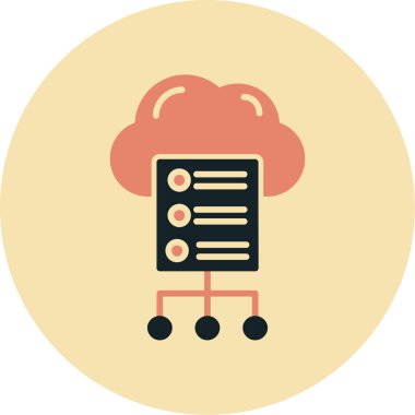 Bulut hesaplama simgesi. Basit tasarım