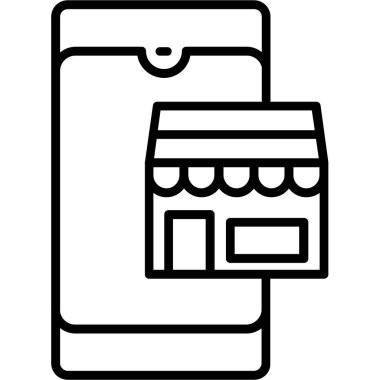 Alışveriş simgesi, vektör illüstrasyonu