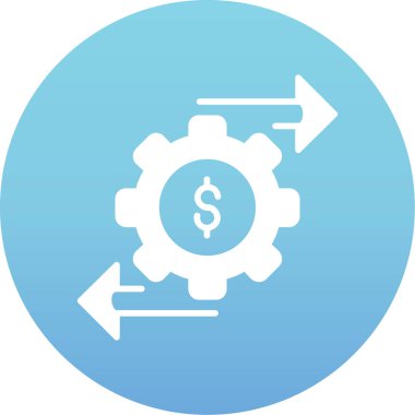 para vektör simgesi. Bu düz yuvarlak sembol pürüzsüz mavi renkler kullanır ve beyaz arkaplanda izole edilir