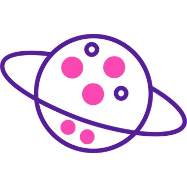 Gezegen ikonu. İnce çizgi tasarımı. vektör illüstrasyonu.