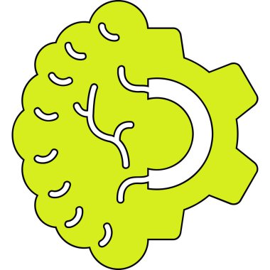 Beyin. Web simgesi vektör illüstrasyonu