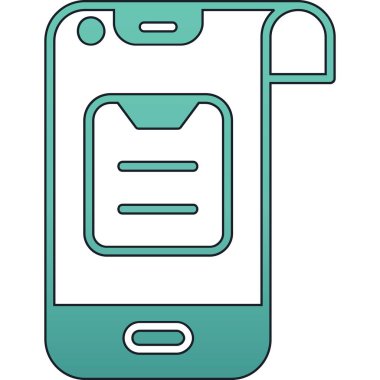 Kitap simgesi olan akıllı telefon, basit vektör biçimi