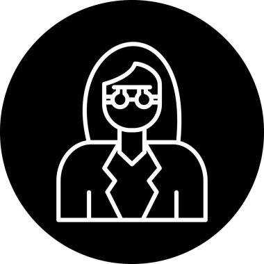 İş kadını simgesi vektör illüstrasyonu