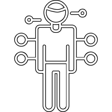 Robot simgesi olan adam, taslak biçimi