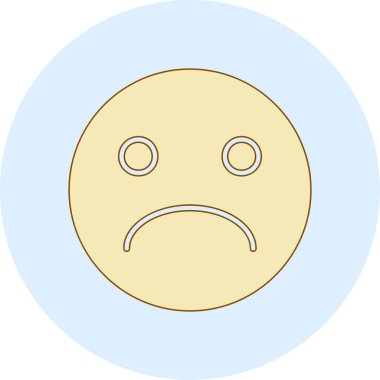 Üzgün surat. Basit tasarım