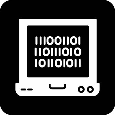 bilgisayar ekranı simgesi, vektör illüstrasyonu beyaz arkaplanda izole edildi