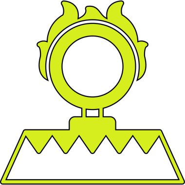 Siyah arkaplanı olan yeşil bir çanın çizimi