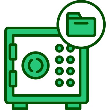 Güvenli kutu simgesi, vektör illüstrasyonu beyaz arkaplanda izole edildi