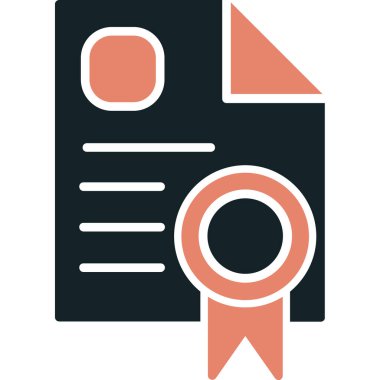 Sertifika simgesi, vektör illüstrasyonu