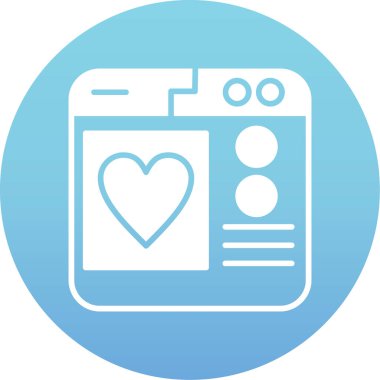 Kalp vektör satırı simgesi