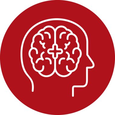 Beyin. Web simgesi basit illüstrasyon