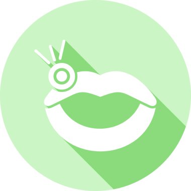 Bir dişin yeşil ve beyaz ikonunun vektör çizimi