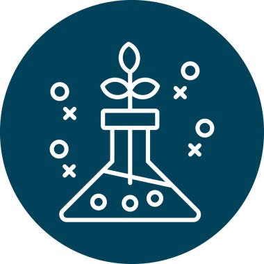 Benzersiz kimyasal deney vektör çizgisi simgesi