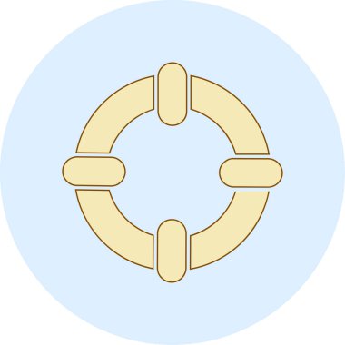 Modern b 'nin vektör çizimi yaşam şamandırasının ikonundan yoksundur