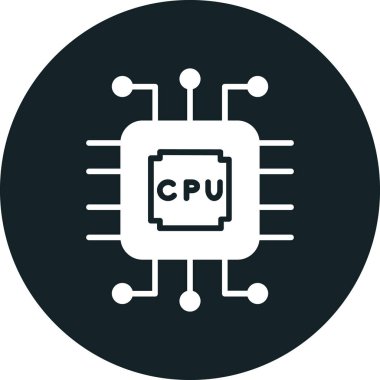 Cpu simge vektör illüstrasyonu