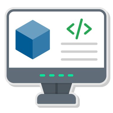 Kodlama. Web simgesi basit illüstrasyon