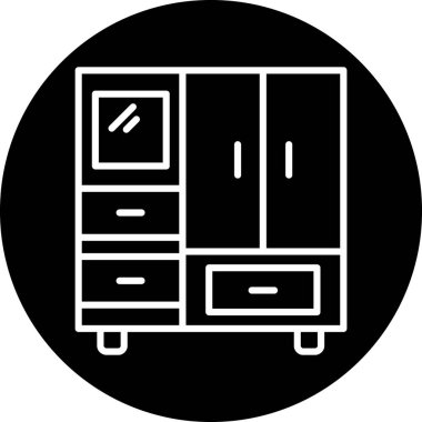 Mobilya ikonu, modern konsept ve basit illüstrasyonun vektör çizimi