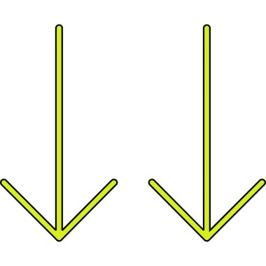 Beyaz arkaplanda ok simgesi ayarlandı
