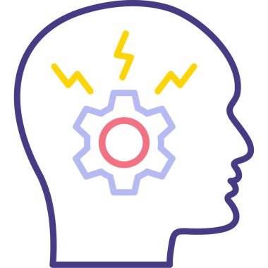 Beyin. Web simgesi basit illüstrasyon