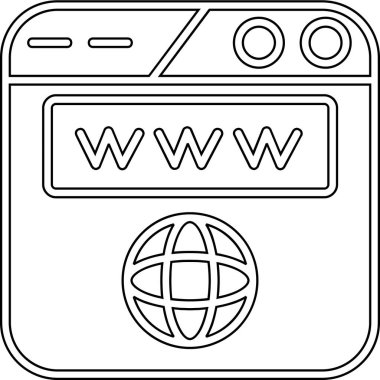 İnternet konseptinin web simgesi, vektör illüstrasyonu