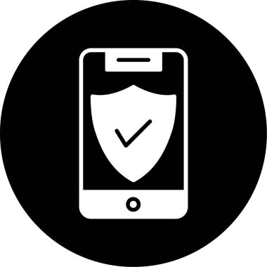 mobil güvenlik simgesi vektör illüstrasyonu