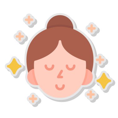 kız ikon vektör illüstrasyonu